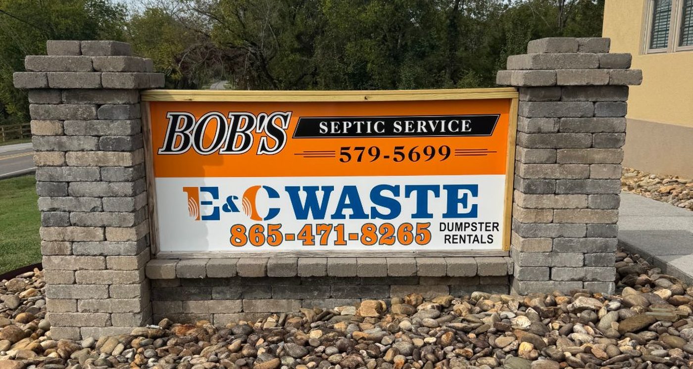 Bob's Septic Service entrance sign at 7531 Twin Creek Rd, Knoxville